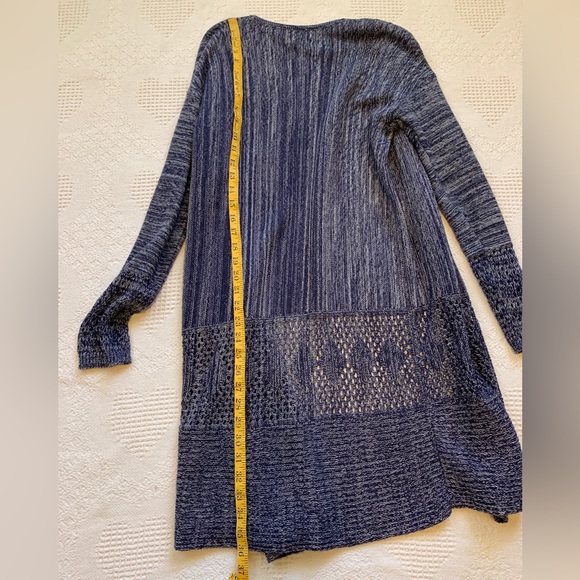 Carol Rose long dressy sweater. Navy blue and white - Picture 8 of 10